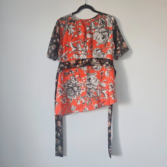 Zara asymmetrical silky tie-waist top - Picture 4 of 4